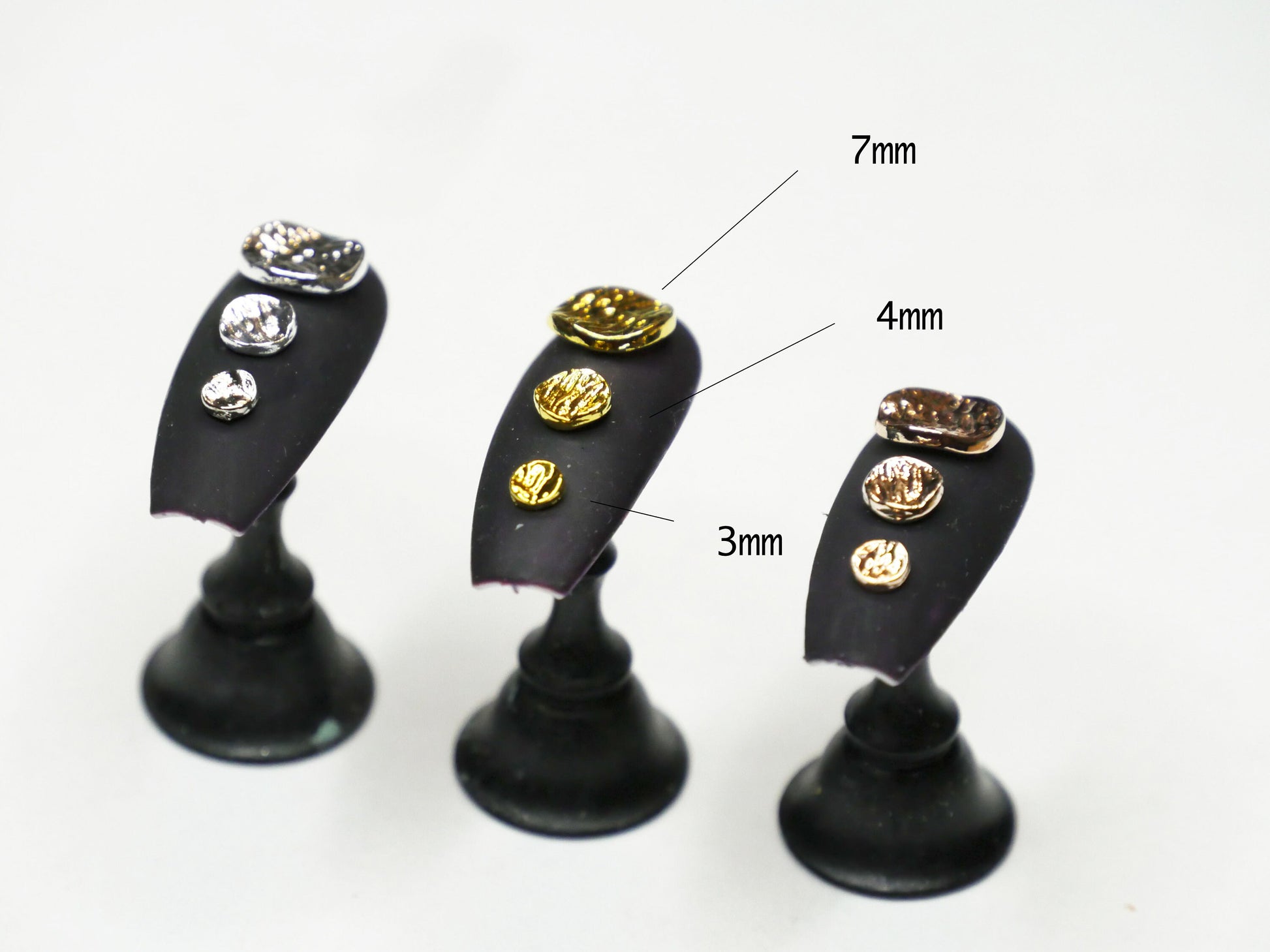 9 pcs 3D Round Coin nail decoration/ Rose gold silver nail deco charm for nail art