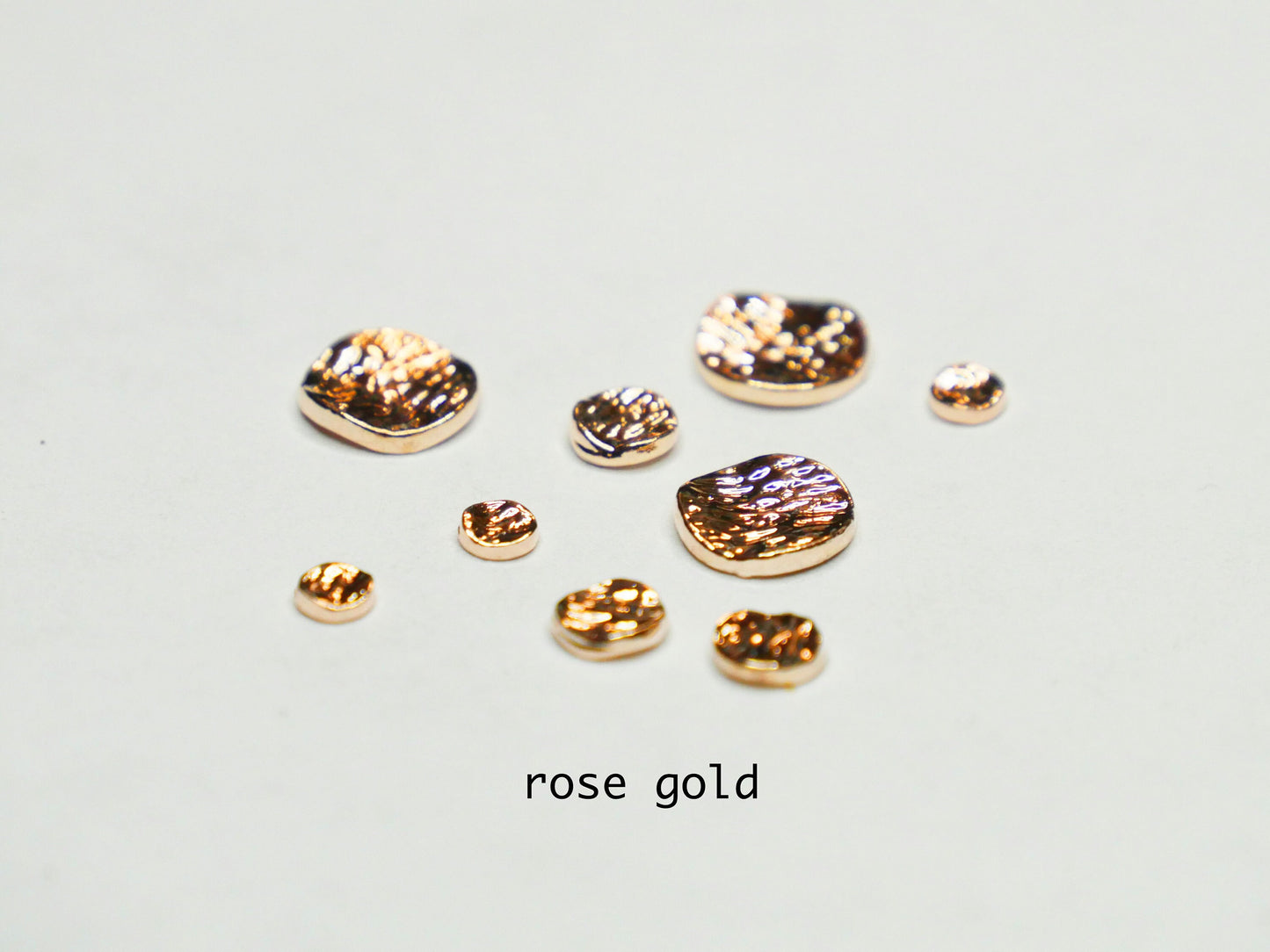 9 pcs 3D Round Coin nail decoration/ Rose gold silver nail deco charm for nail art