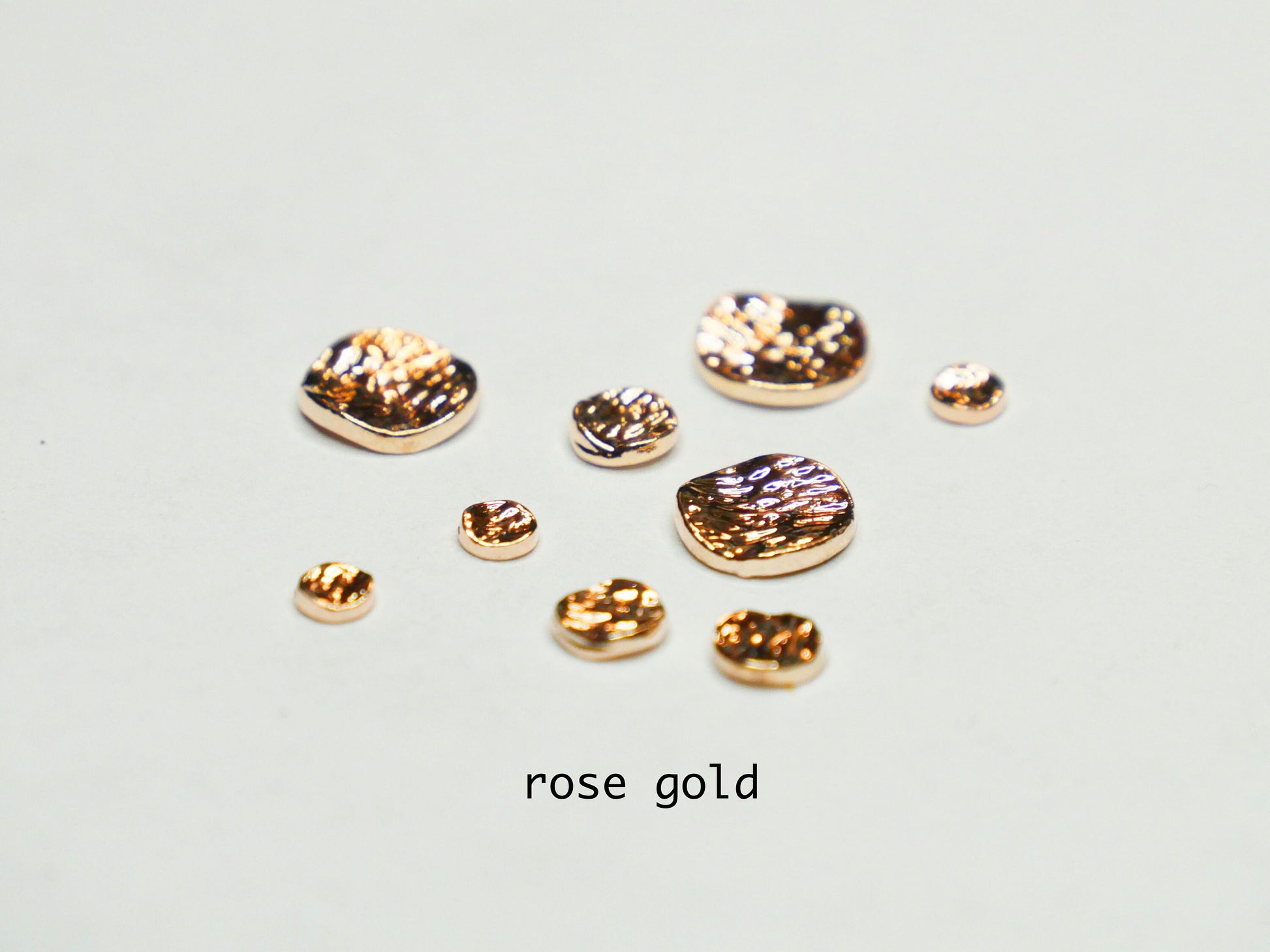 9 pcs 3D Round Coin nail decoration/ Rose gold silver nail deco charm for nail art