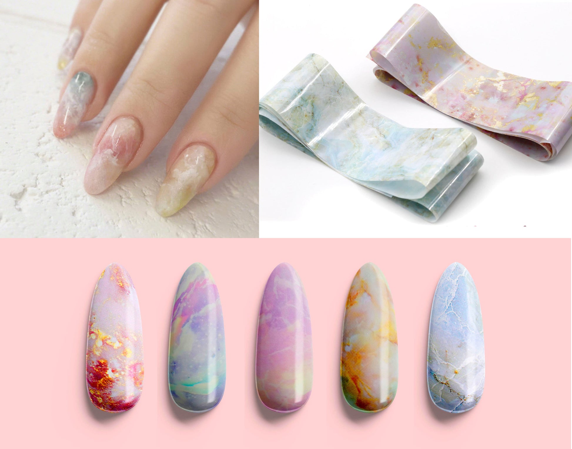 1.2 Y Pinky Marble Nail Foil – MakyNailSupply