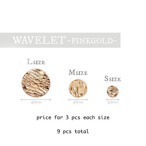 9 pcs 3D Round Coin nail decoration/ Rose gold silver nail deco charm for nail art