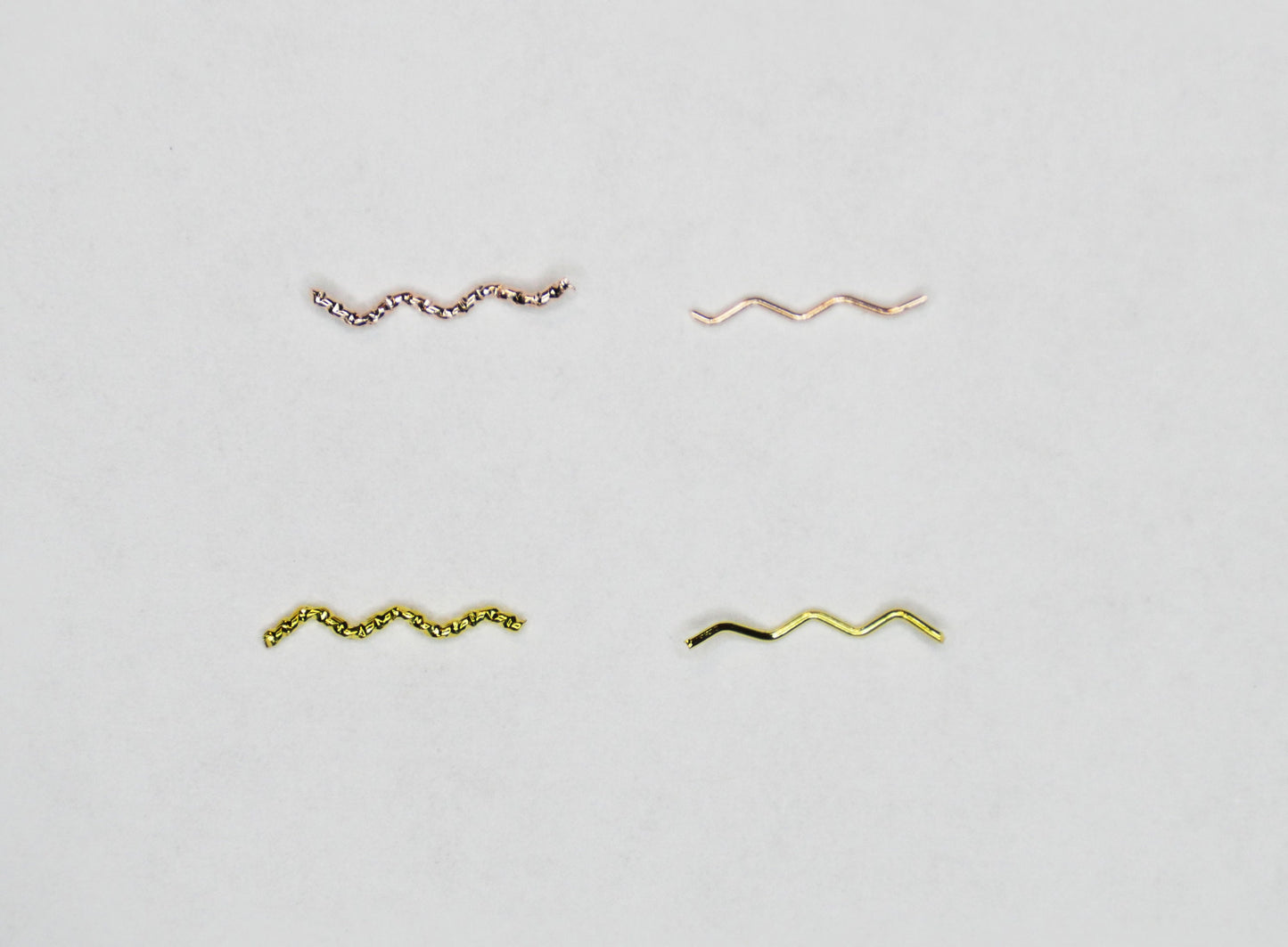 Embossed wave nail studs/Rose gold wavy nail decoration