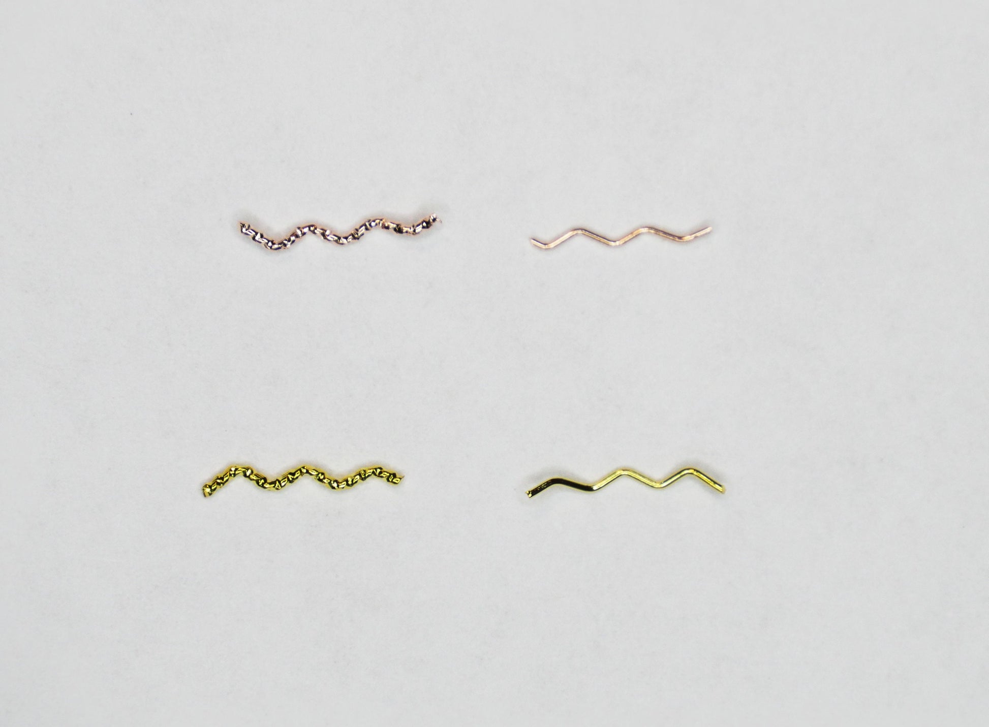Embossed wave nail studs/Rose gold wavy nail decoration