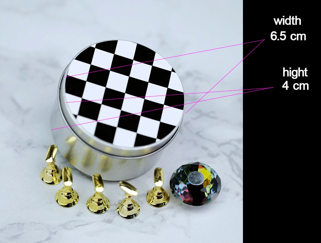 False Nail Display Stand Holder Set/ Magnetic Nail Art Practice Holder/Gold holder Chameleon Nail Practice Manicure DIY Tools