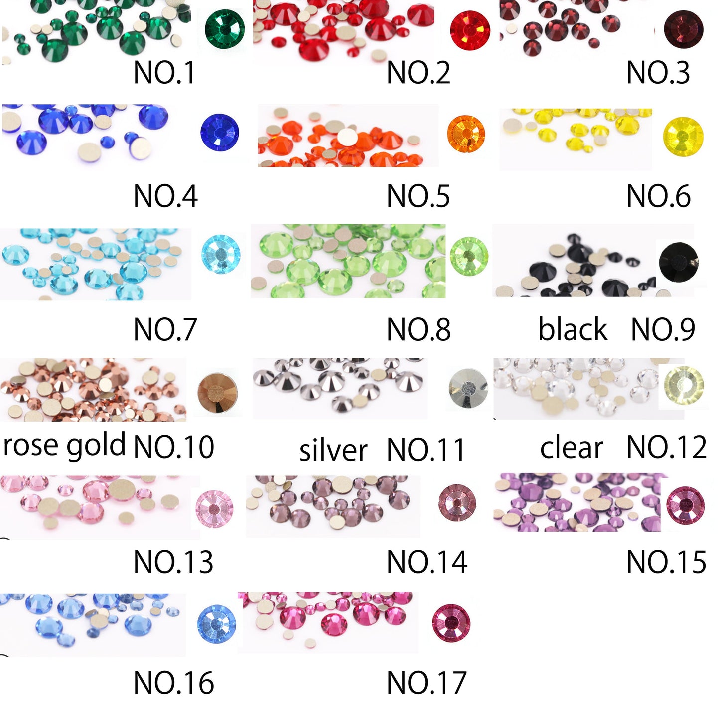 Glass Nail Rhinestones For Nails Art Decorations / Multi size mixed nail art decal/ Decoration 3D Gems Stud Charm Rhinestones/Jewelry crafts