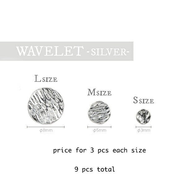 9 pcs 3D Round Coin nail decoration/ Rose gold silver nail deco charm for nail art