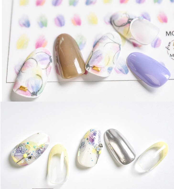 Hydrangea flower Nail Art Sticker/ Emulational flower DIY Tips Guides Transfer Stickers/peel off hydrangea Sticker/ flower manicure stencil
