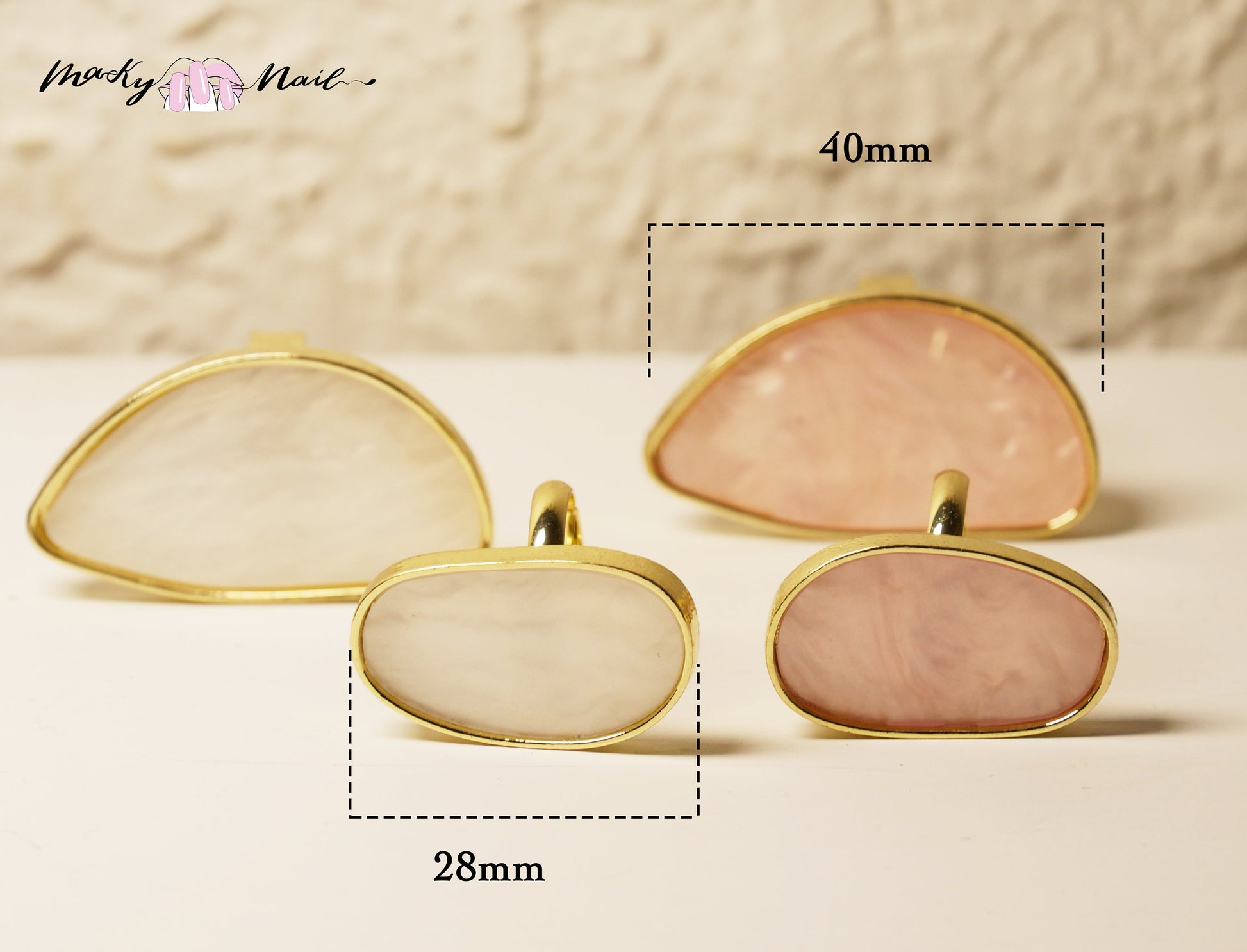 Pinctada Painting Palette Ring/ Golden Edged Mini Finger Dishes Color Mixing UV Gel Polish Paint Tool/ Shell Nail Detailing Design Tool