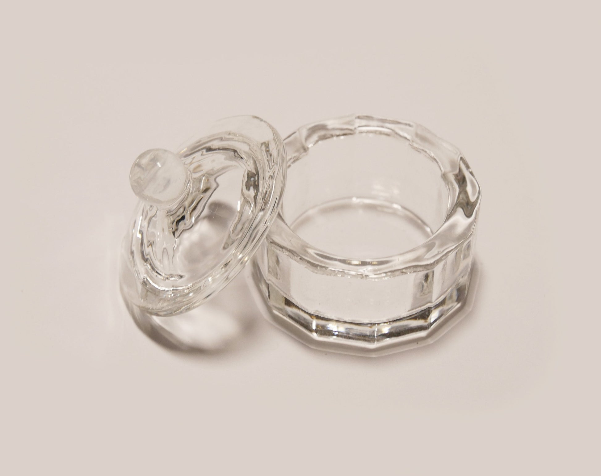 Nail Crystal Glass Cup/ Nail Art Liquid Storage Powder Washing cup Jar/ Nail Brush Cleansing Cup with Lid Salon Manicure Tool