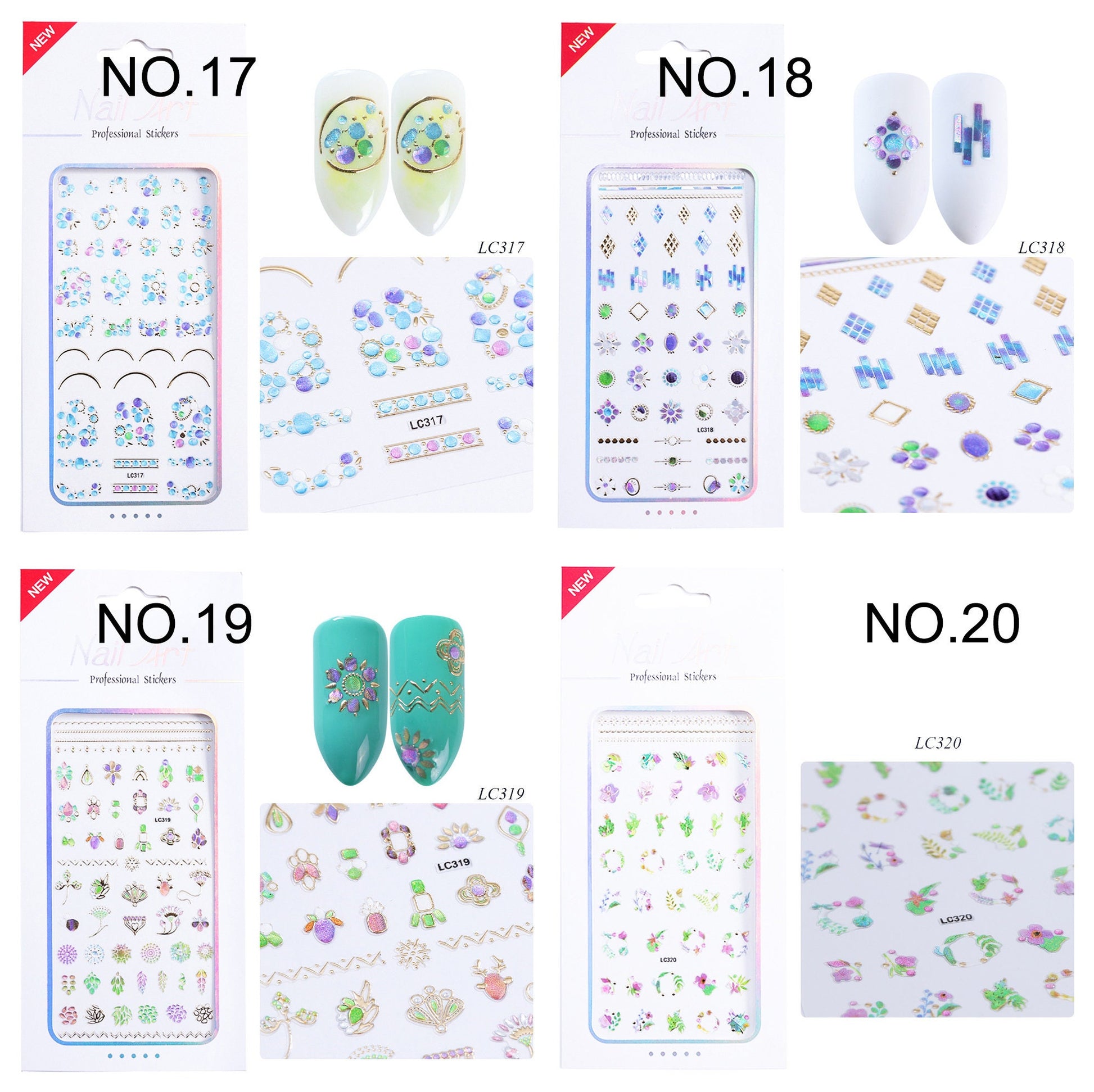 3D Spiritual Epoxy Resin Nail Sticker/ Mindful Nail art gold