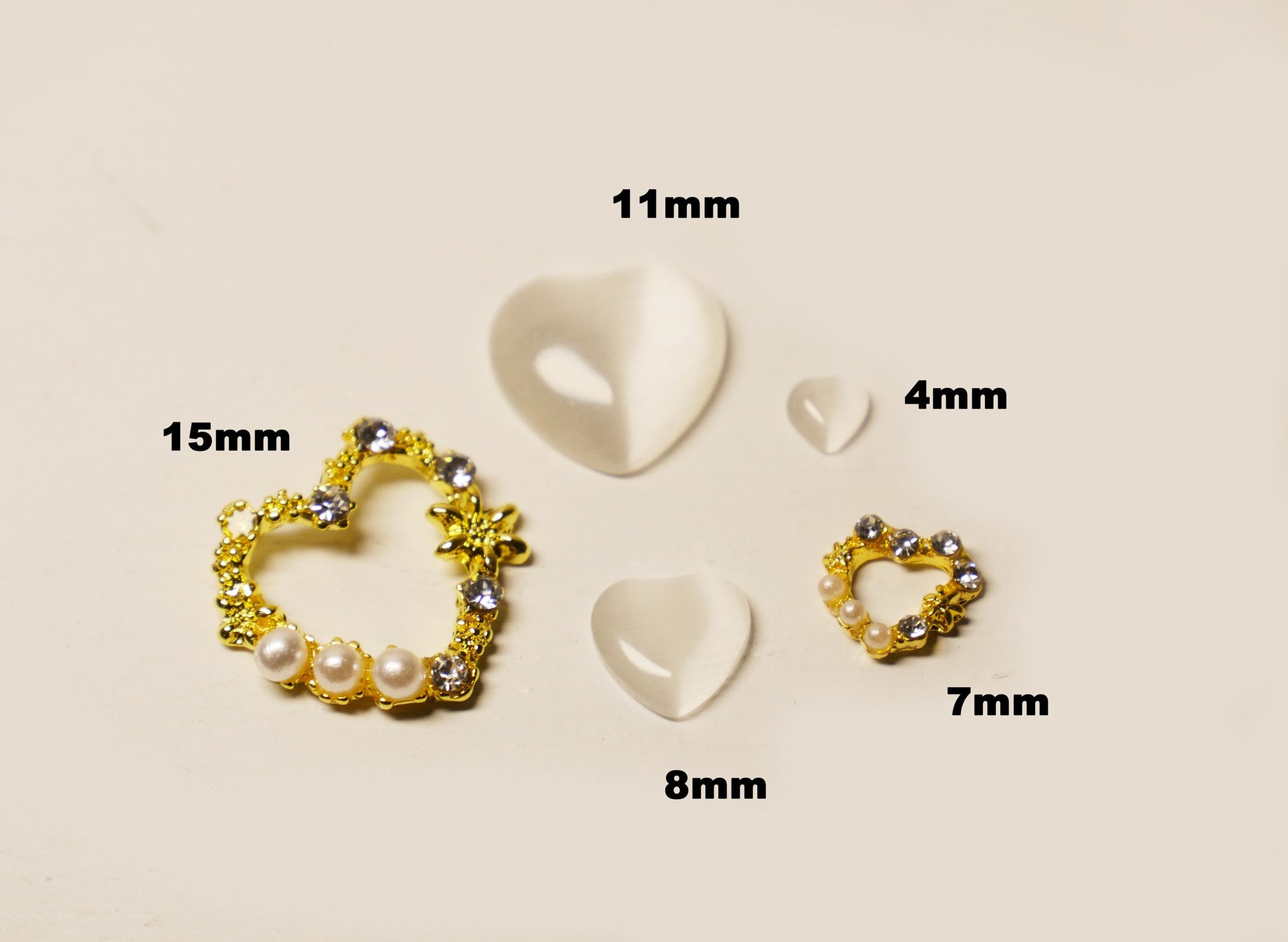 45pcs Heart Shaped Nail Charms Nails art Charms Accessories Decal