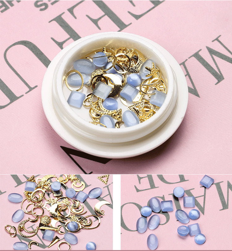 Mixed Floral Nail Art Manicure Crafts DIY/ Caviar beads nail decoration/Resin polymer flower Mixed micro beads metal studs nail art
