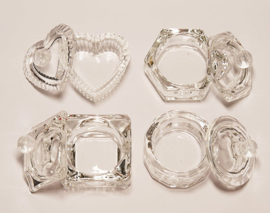 Nail Crystal Glass Cup/ Nail Art Liquid Storage Powder Washing cup Jar/ Nail Brush Cleansing Cup with Lid Salon Manicure Tool
