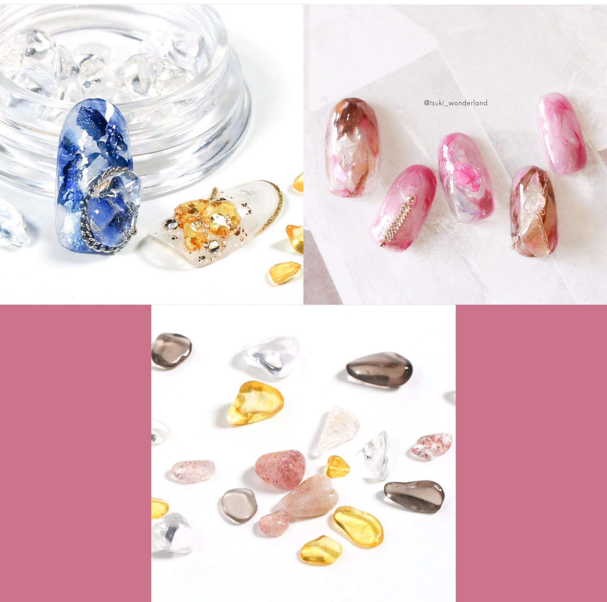 Ultra Tiny Raw Gemstone /Citrine Quartz Stone Gem Nail Decoration/ Raw Crystal Stone Charm Nail DIY Deco/ Crystal Rock Amethyst Supply
