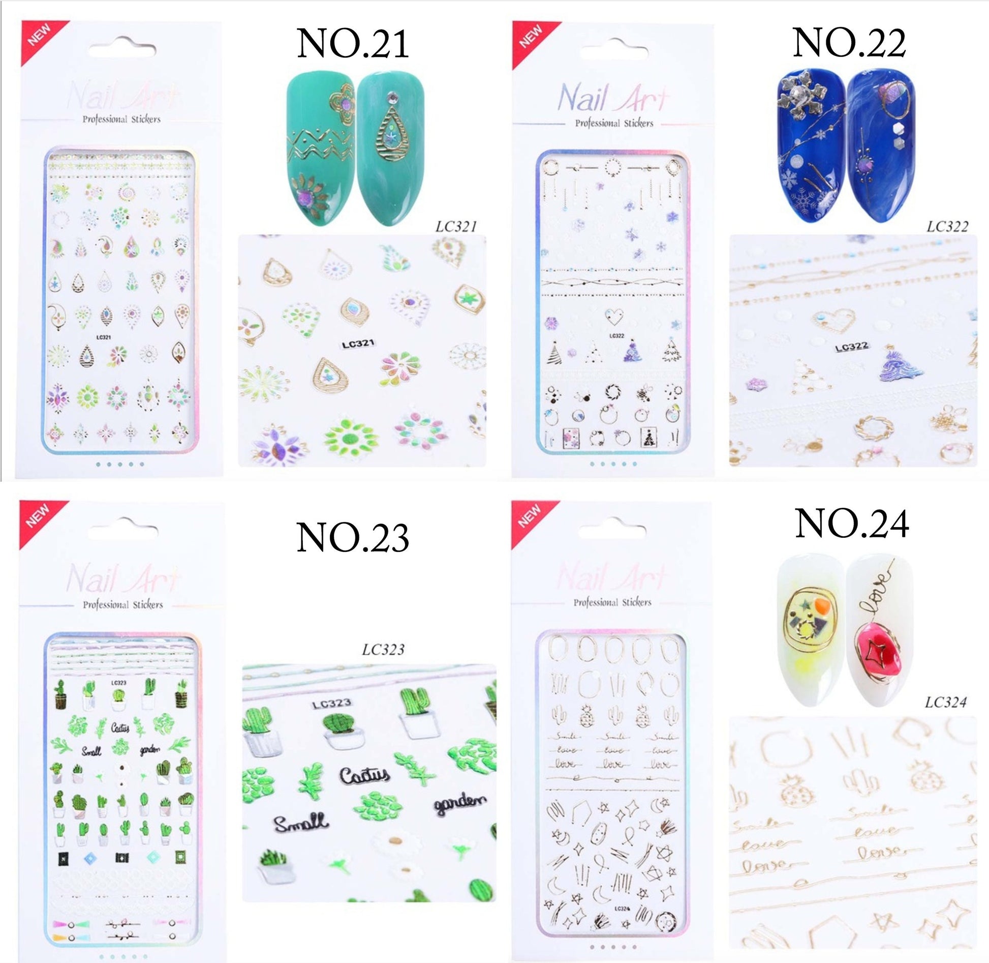 3D Spiritual Epoxy Resin Nail Sticker/ Mindful Nail art gold