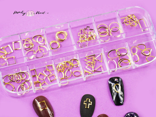 Hollow out Metallic Rivet 3D Nail Studs Metal Decoration/ Gold hollow out studs Metallic studs 