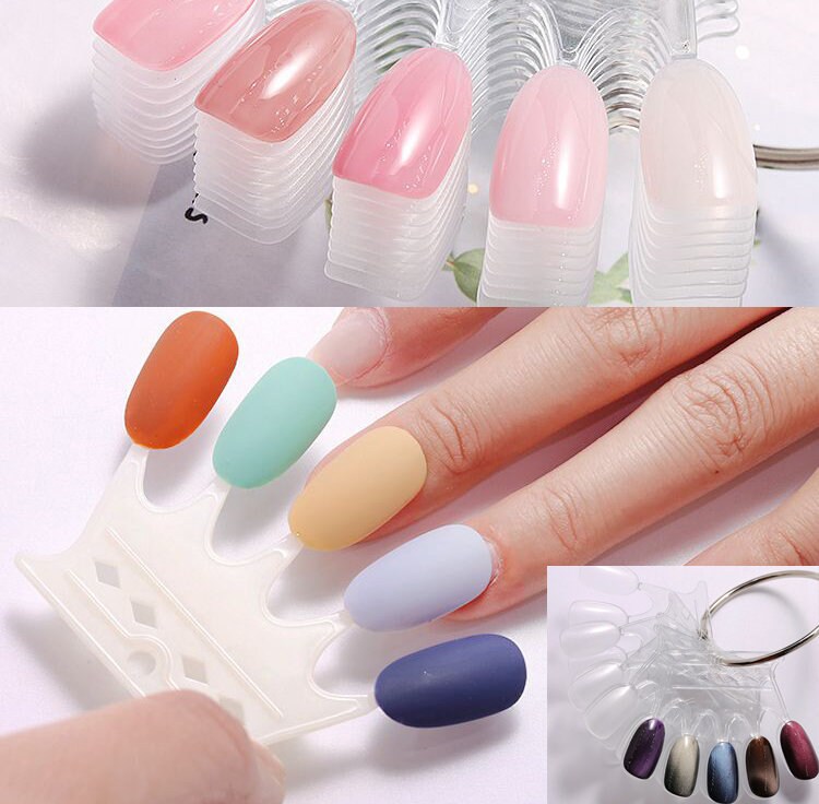 Crown Nail Gel Polish Color Display Card/ Clear White Black False Nails Acrylic Nail Art Tips Display palette Holder/ Practice Card