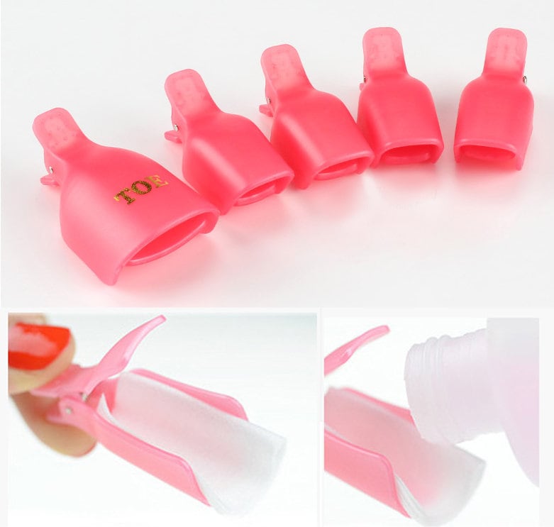 5pcs reusable Soak Off Caps Clips Toe Nail Soakers UV Nail Gel Remover Acrylic Nail Remove/ nail polish remove wrap clips Pedicure