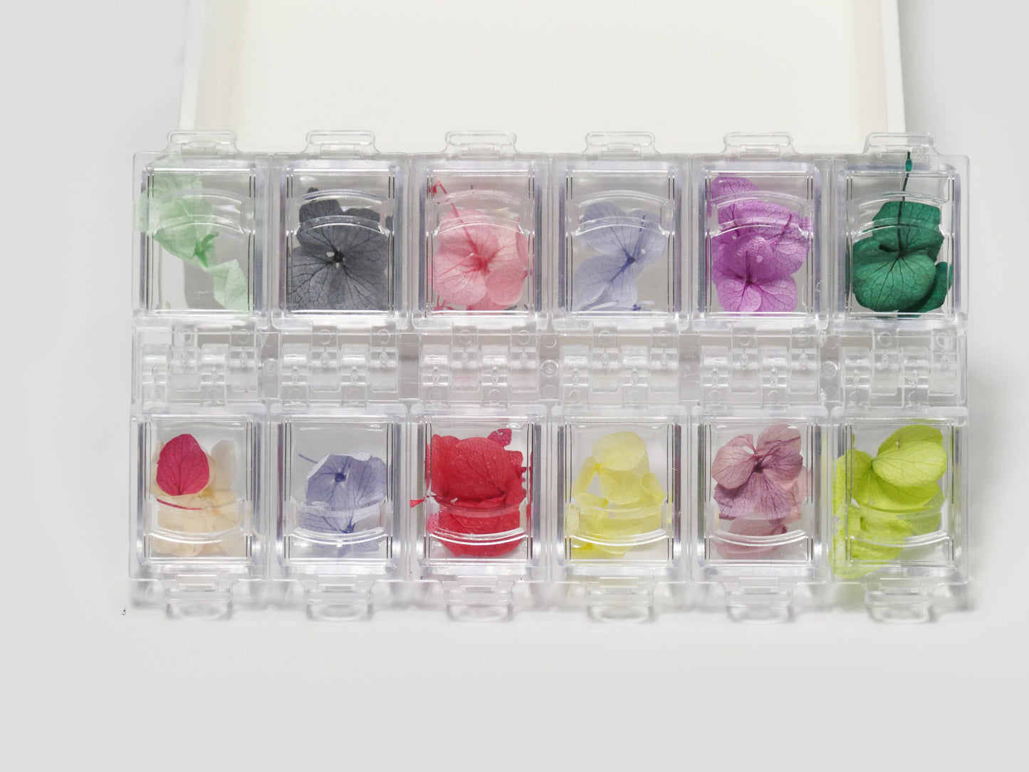 Hydrangea Dying Pressed Real Flower Petal/ 1 box dried hydrangea flower supply for resining crafts nail art UV resin/ fairy tale nail art
