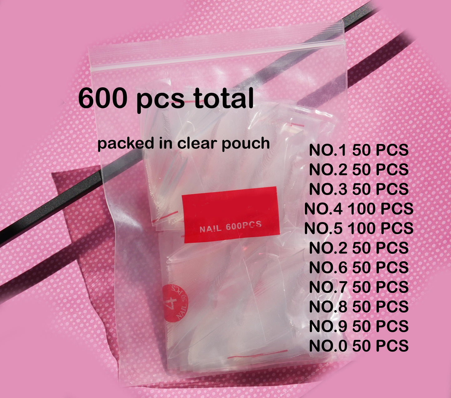 600 pcs Long Half Cover Stiletto False Fake Nails Tips Manicure nail Extension/ Clear Acrylic Sharp nail UV Poly Gel Salon Nail Tips