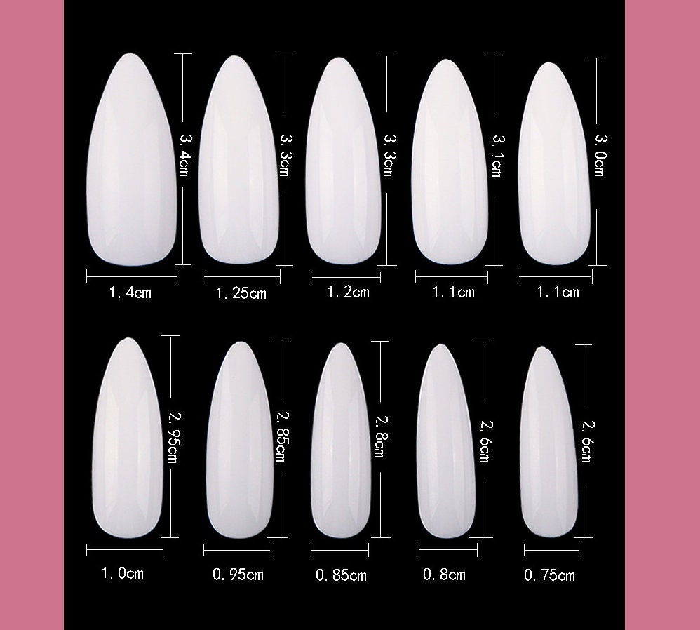 100 pcs Full Cover Stiletto Almond False Fake Nails Tips Manicure nail well tips/ Clear full Acrylic UV Gel Manicure Nail Tips
