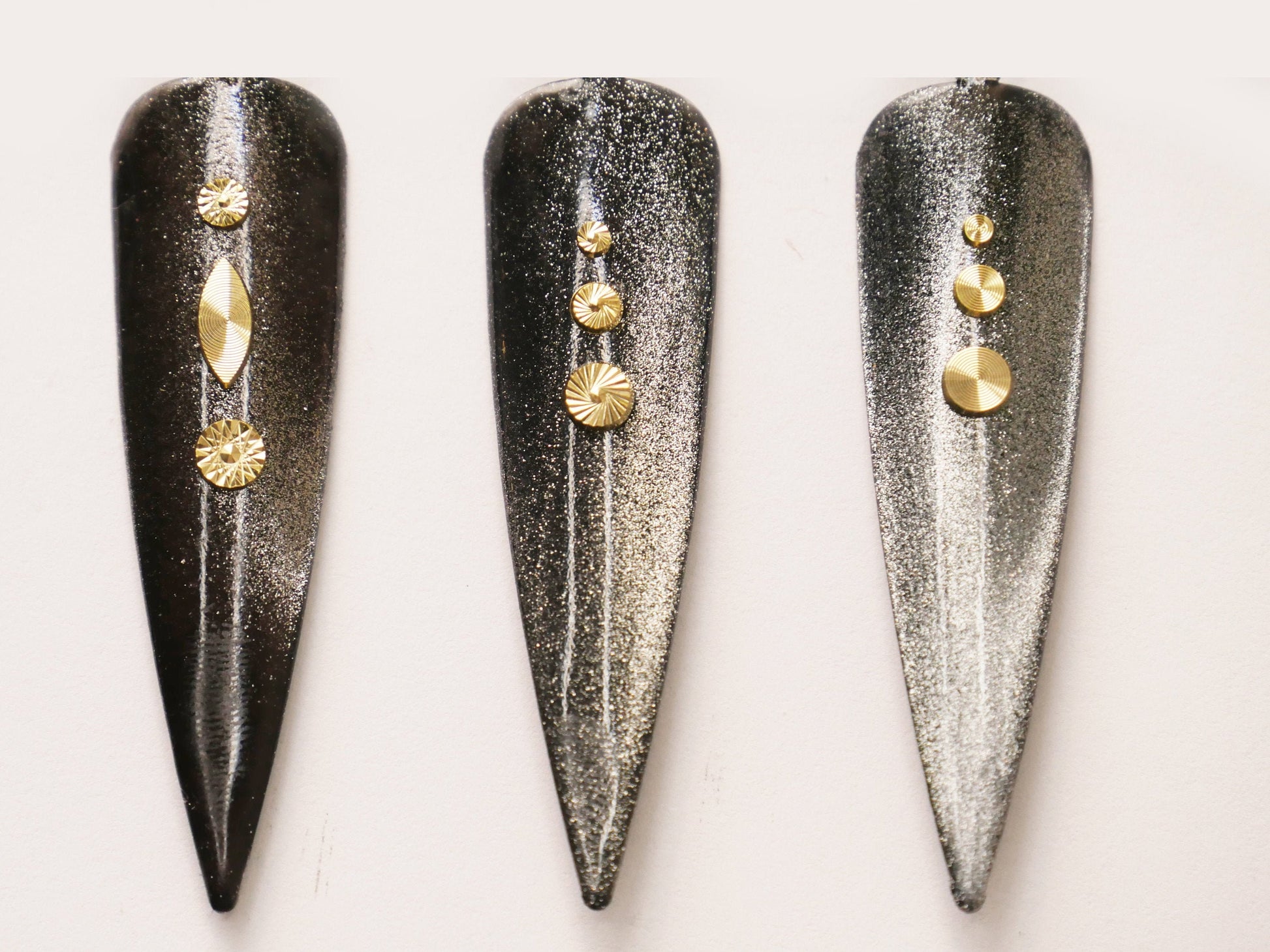 9 pcs Exquisite Gold Circle Nail Studs /Delicate ail art charm 