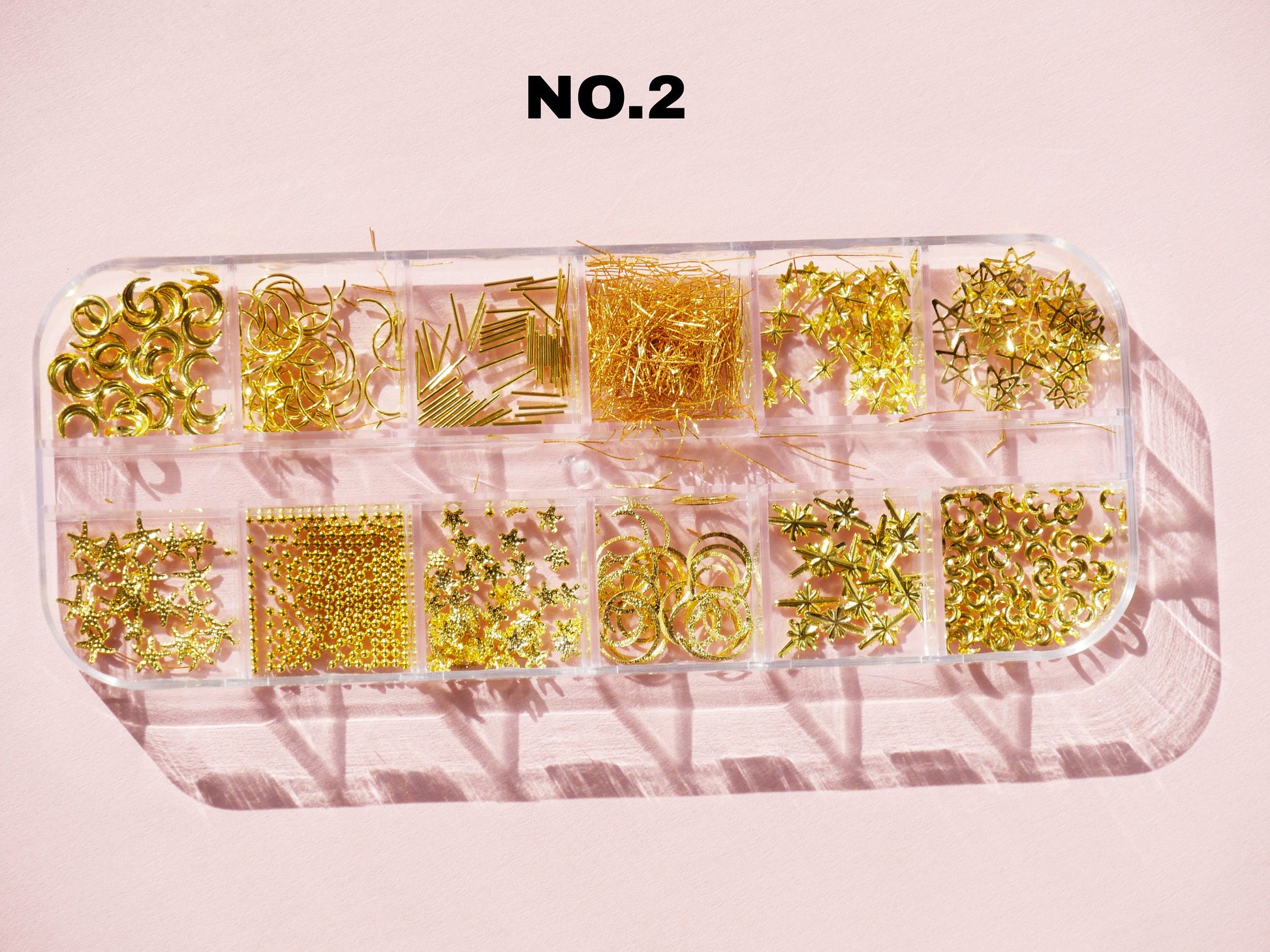 12 grids Moon and star Rivet Glitter Nail Studs Metal Decoration/ starry sky design Nail supply Metallic studs 