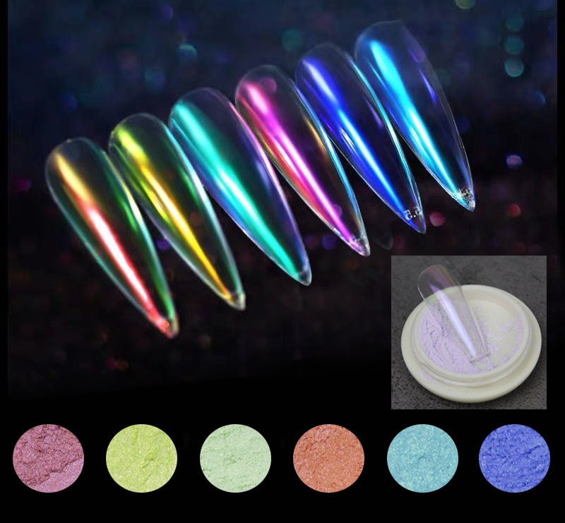 Polar Lights Chameleon Laser shimmer glitter/Aurora Pearly Mermaid 3D Glitter Nail Powder/ Shiny Glitters Nail holographic nail Pigment