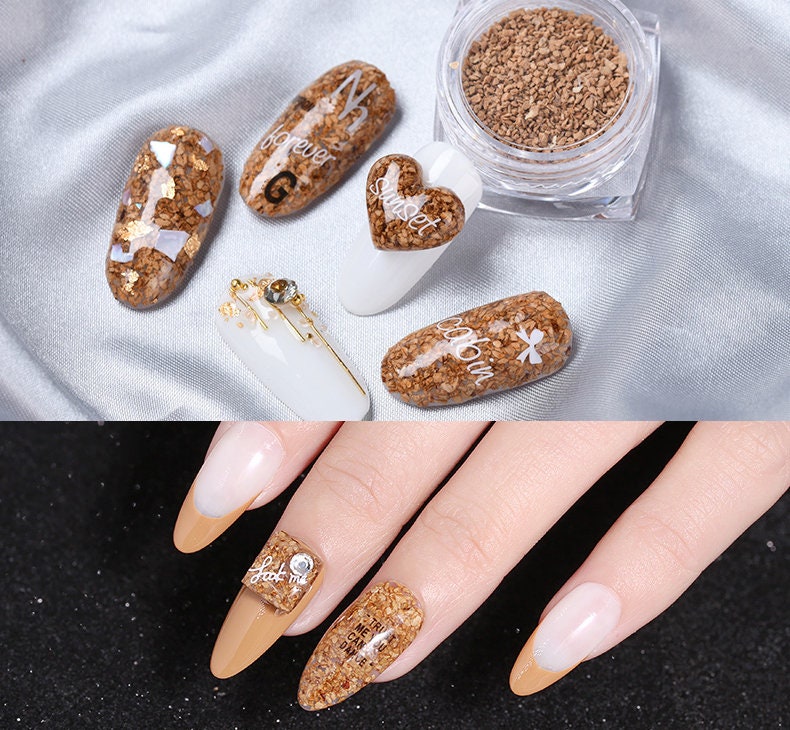 3 pcs Nail Sawdust Powder Combination DIY Resin Craft Supply Wood Cork Powder Nail Art Decorative Decal