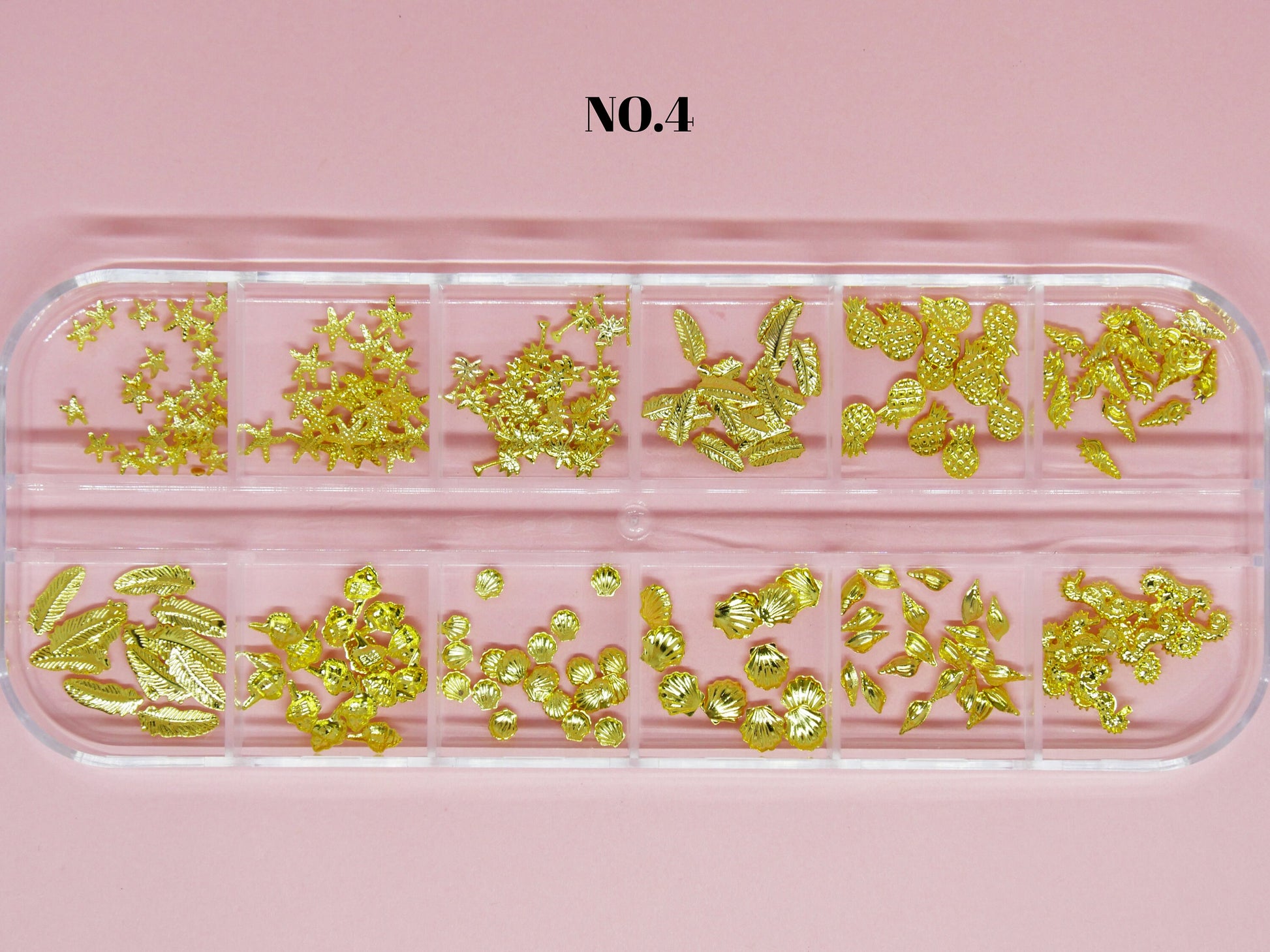 12 grids Moon and star Rivet Glitter Nail Studs Metal Decoration/ Copper Cold starry sky design Nail supply Metallic charms