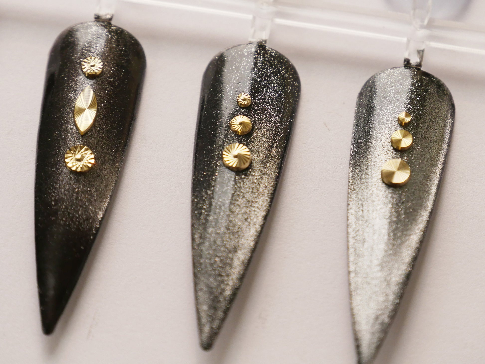 9 pcs Exquisite Gold Circle Nail Studs /Delicate ail art charm 