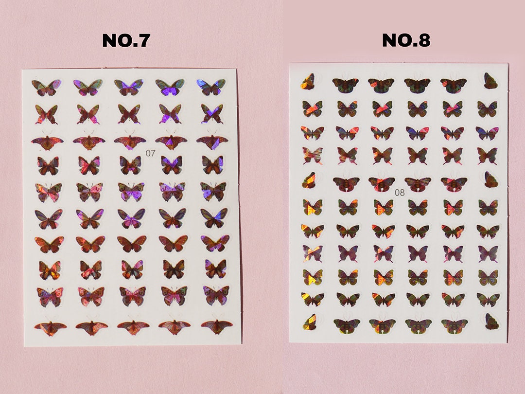 Butterfly Laser Sticker Nail Art/ Blue Morpho Monarch Peel Off nail sticker/ Fairy Tale Theme nail sticker/ Nail decal supply