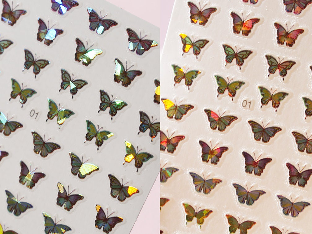 Butterfly Laser Sticker Nail Art/ Blue Morpho Monarch Peel Off nail sticker/ Fairy Tale Theme nail sticker/ Nail decal supply