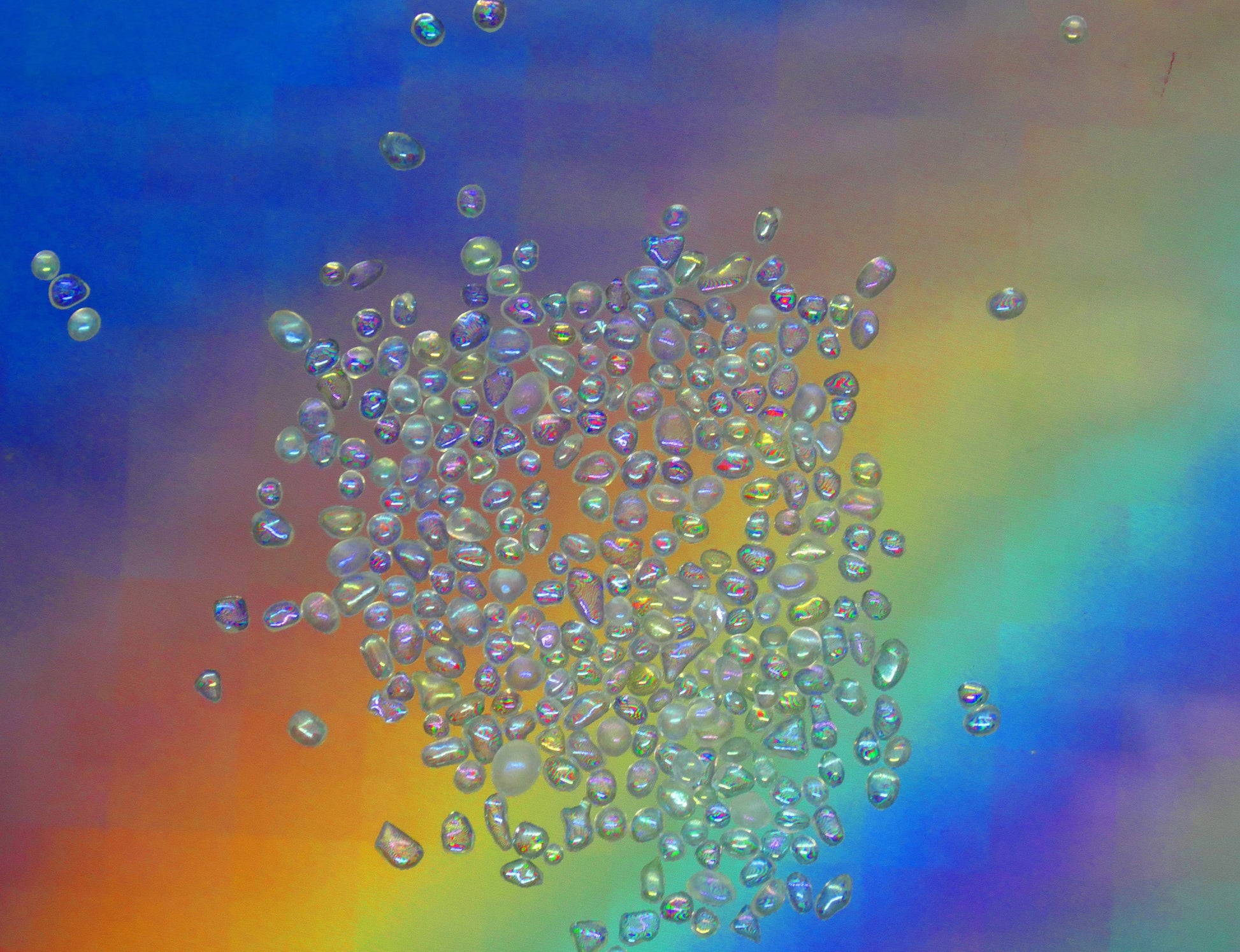 10g Irregular Holographic Rainbow Iridescent Beads/ Colorful Bubble rocks