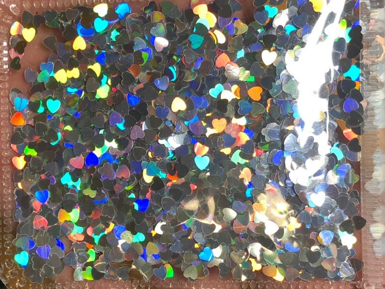 Halo silver Nail Flakes 3D DIY laser Sequins/Mermaid silver star heart starry shaped glitter flakes for nail gel UV resin nail polish