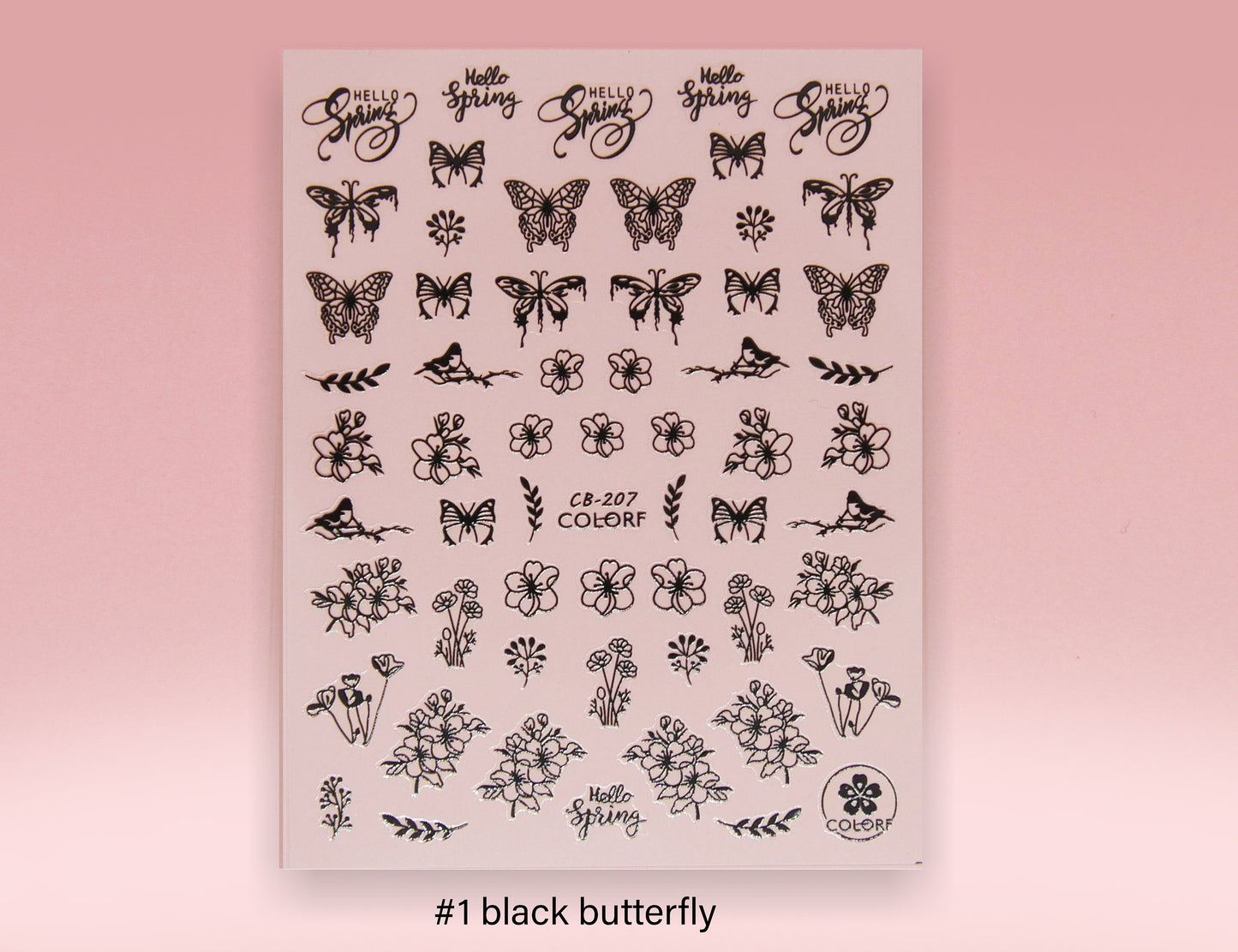 Butterflies floral nail sticker/ Fairy tale Unicorn Star Stickers Self Adhesive Decals/ Nail Art Supplies Nail Decos Peel Off Instagram Nail