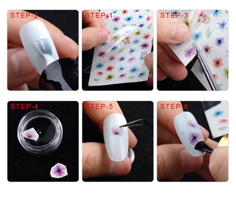 14 pcs Floral Totem Mehndi Henna Nail Tattoos/Instagram nail sticker/Water Transfer Nail Art Stickers Decals/ Flower Meditation Tattoos