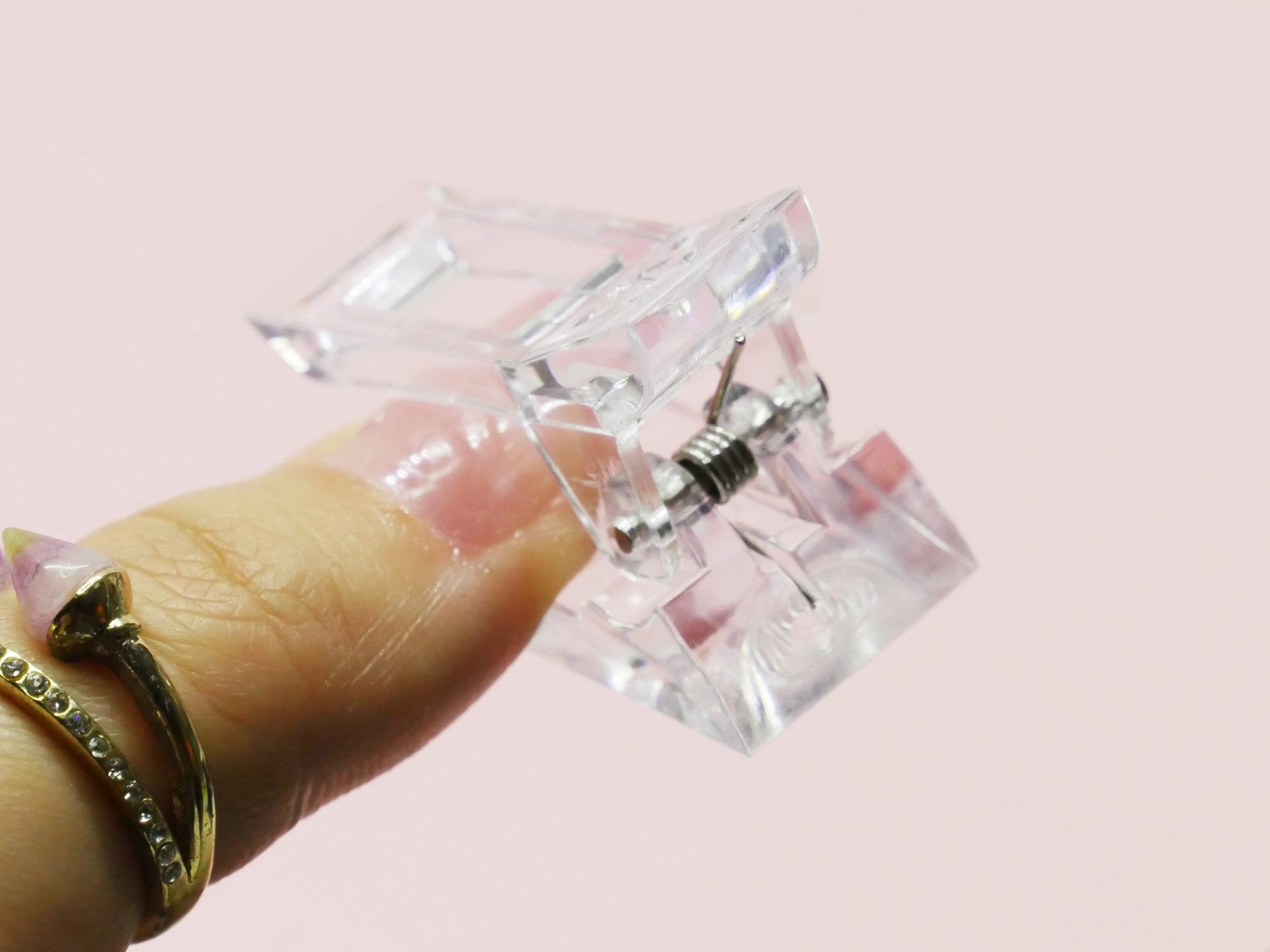 2 pcs Acrylic Nail Pinching Clip for Nail Extension Reusable Clear Nail Gel Anti-overflow Stabilizer Quick Building Nail Tips Manicure tool
