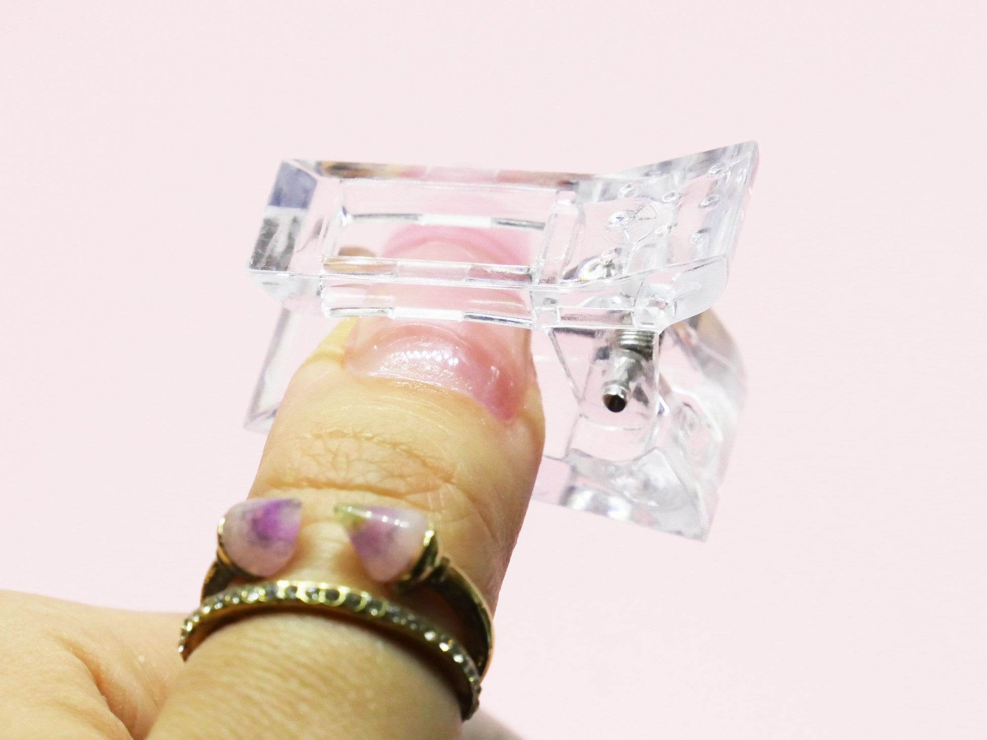 2 pcs Acrylic Nail Pinching Clip for Nail Extension Reusable Clear Nail Gel Anti-overflow Stabilizer Quick Building Nail Tips Manicure tool