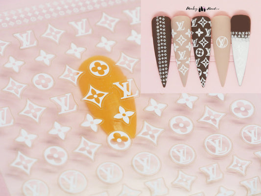 White Nail Art Stickers Self Adhesive/ Pro Ultra-thin Instagram nail sticker