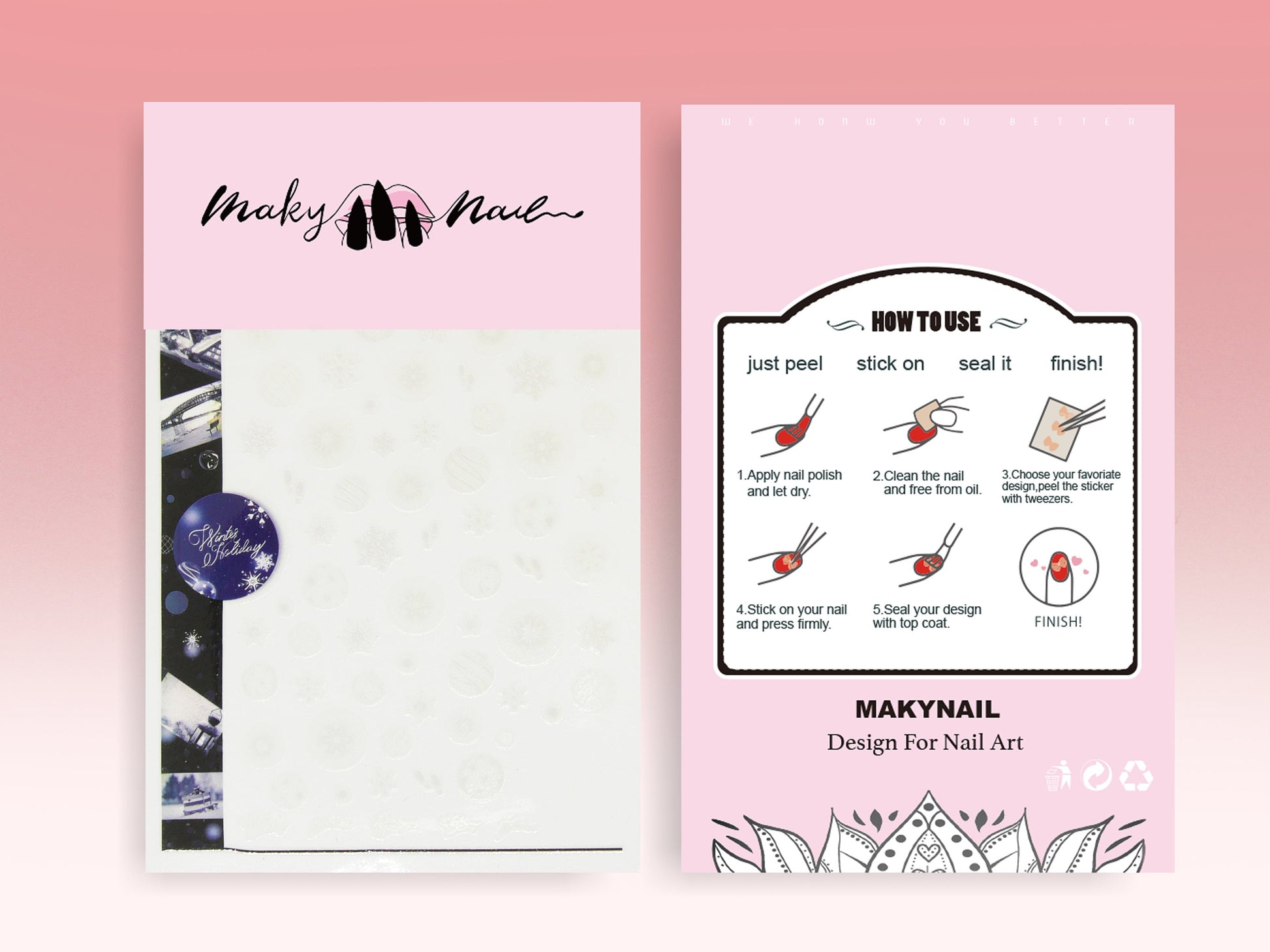 White Snow Nail Sticker