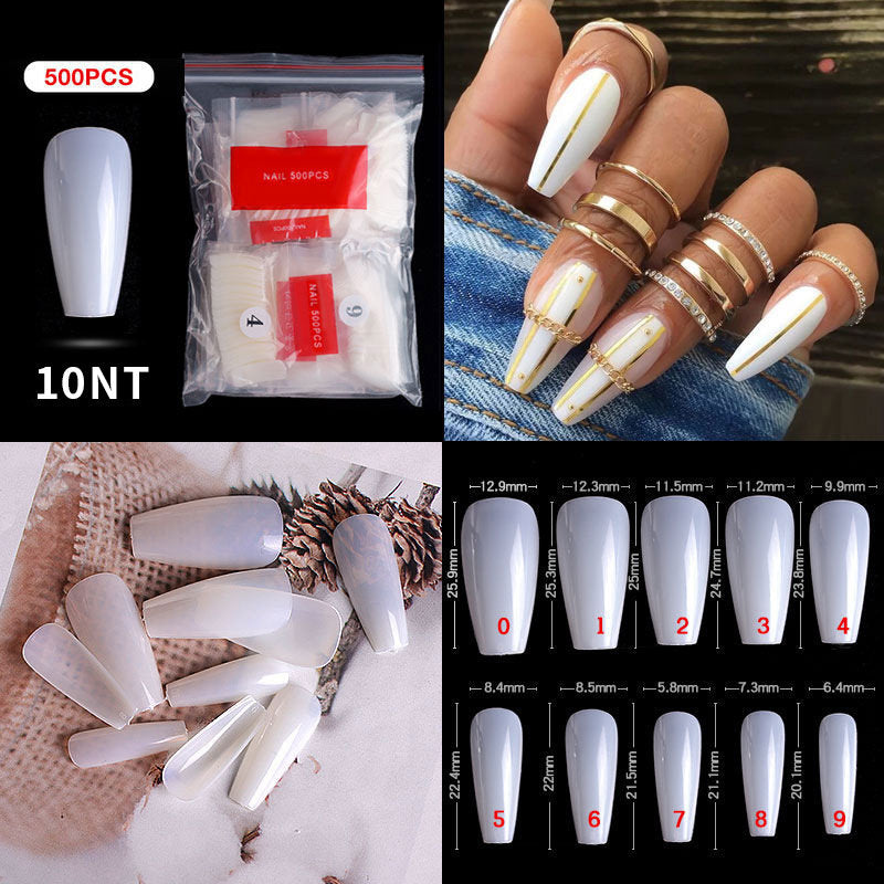Almond Fake Nail Tips - 500PCS Medium Almond Shaped Clear Acrylic Nails  Full Cover Press on Nails for DIY Nail Art, 10 Sizes 