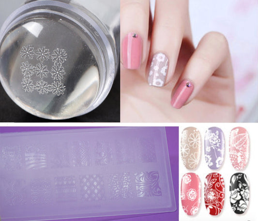 Interlocking Patterns Nail Art Stamping Image Plastic Geometrical nail stamp Plates Manicure Nail Designs DIY/ Nail Stamping Gel plates