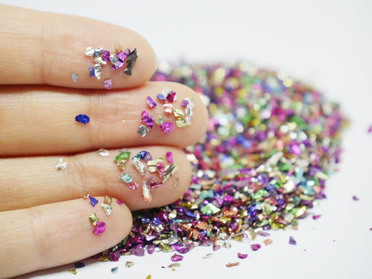 10g Metallic Broken Glass Irregular Stones for nail art/ Metallic rocks