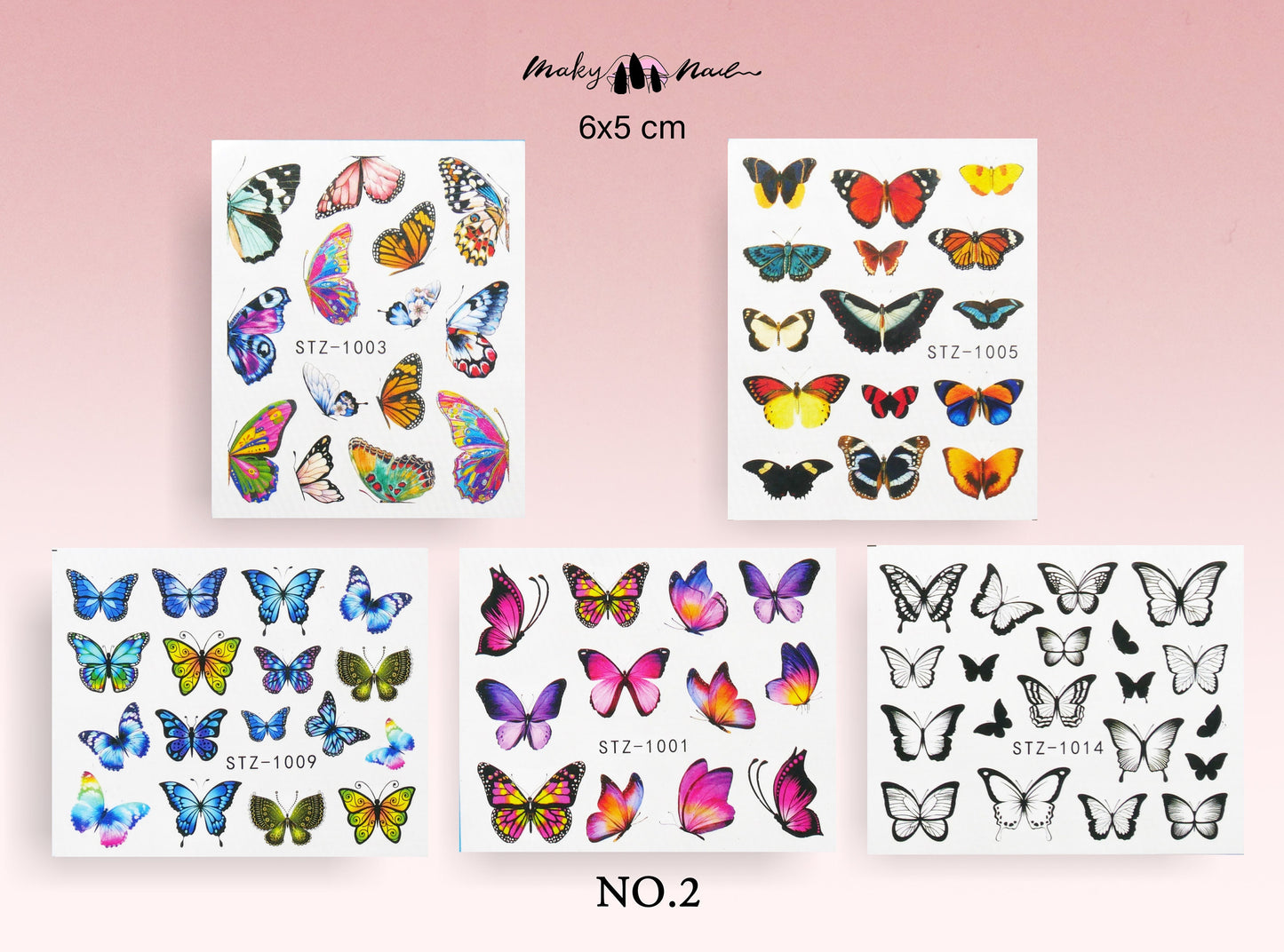 5pcs Butterfly Nail Tattoos/ Blue Morpho Monarch Water transfer nail sticker/ Fairy Tale Theme nail sticker Tattoos/ Nail decal supply