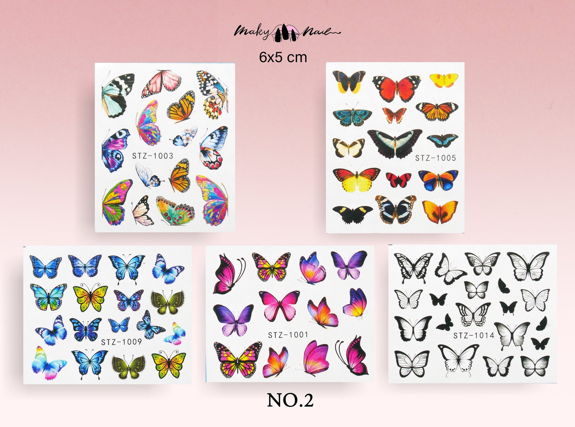 5pcs Butterfly Nail Tattoos/ Blue Morpho Monarch Water transfer nail sticker/ Fairy Tale Theme nail sticker Tattoos/ Nail decal supply