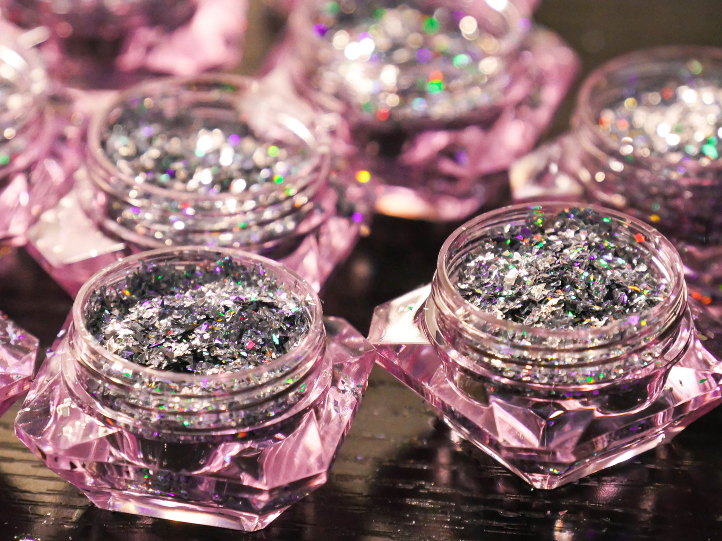 1 jar Halo coarse silt dust mirror Lazer shimmer glitter/Chameleon 3D Glitter Nail Glitter Powder/ mirrored Glitters Nail holographic powder
