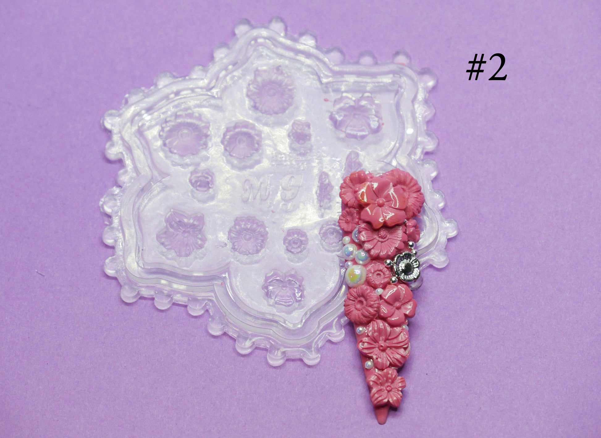 Floral 3D Acrylic Mold for Nail Art DIY Decoration Design/ UV gel Sculpture Mold Silicone Flower leaf Template Manicure