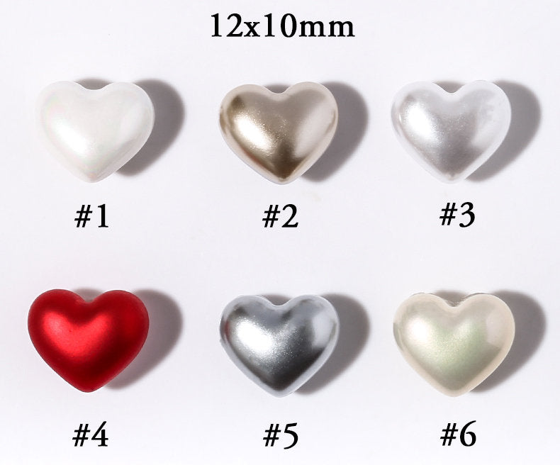 3D Spinning Heart Nail decoration/ Pearly fast speed rotating plated nail jewelry/ Pearlescent Spinning rotating nail deco Valentine