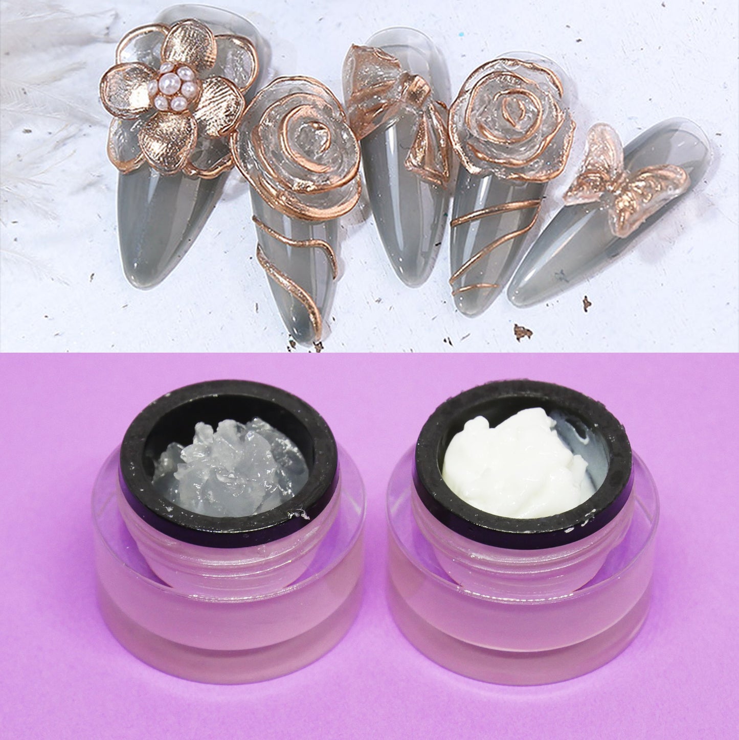 8ml 3D modeling nail gel / Clear White Carved Patterns mould Gel/ Nail Plasticine Gel/ Carved Gel Soak Off Sculpture Jelly None Stick Gel